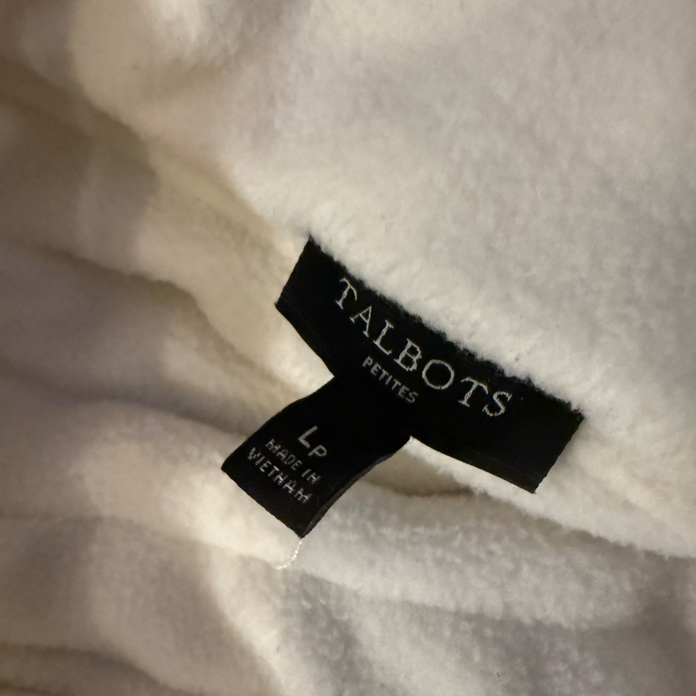 Talbots Fleece Jacket cream color. - Picture 4 of 4
